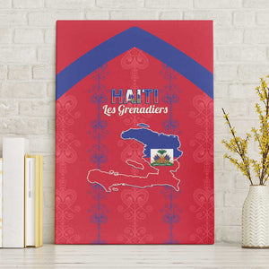 Haiti Football Canvas Wall Art Les Grenadiers Veve Vodou Red - African Pride