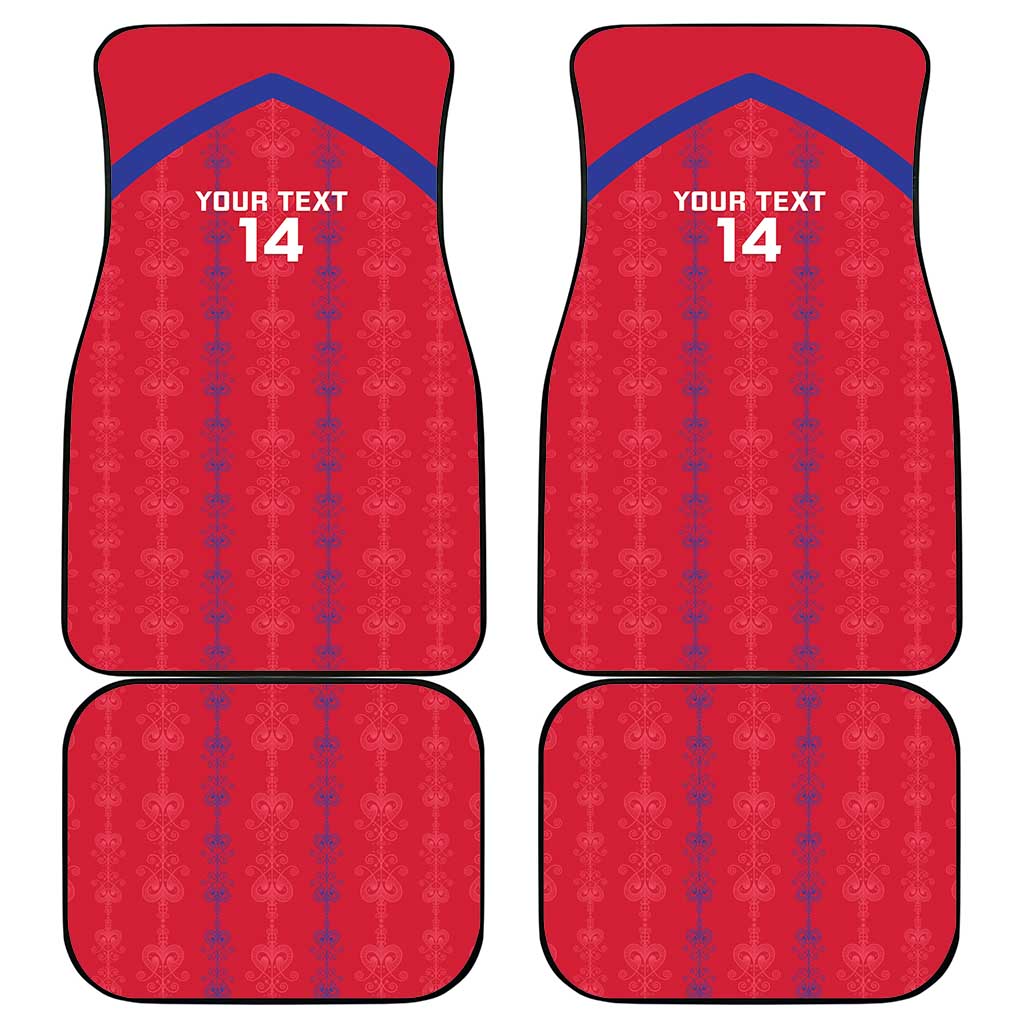 Custom Haiti Football Car Mats Les Grenadiers Veve Vodou Red - African Pride