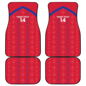 Custom Haiti Football Car Mats Les Grenadiers Veve Vodou Red - African Pride