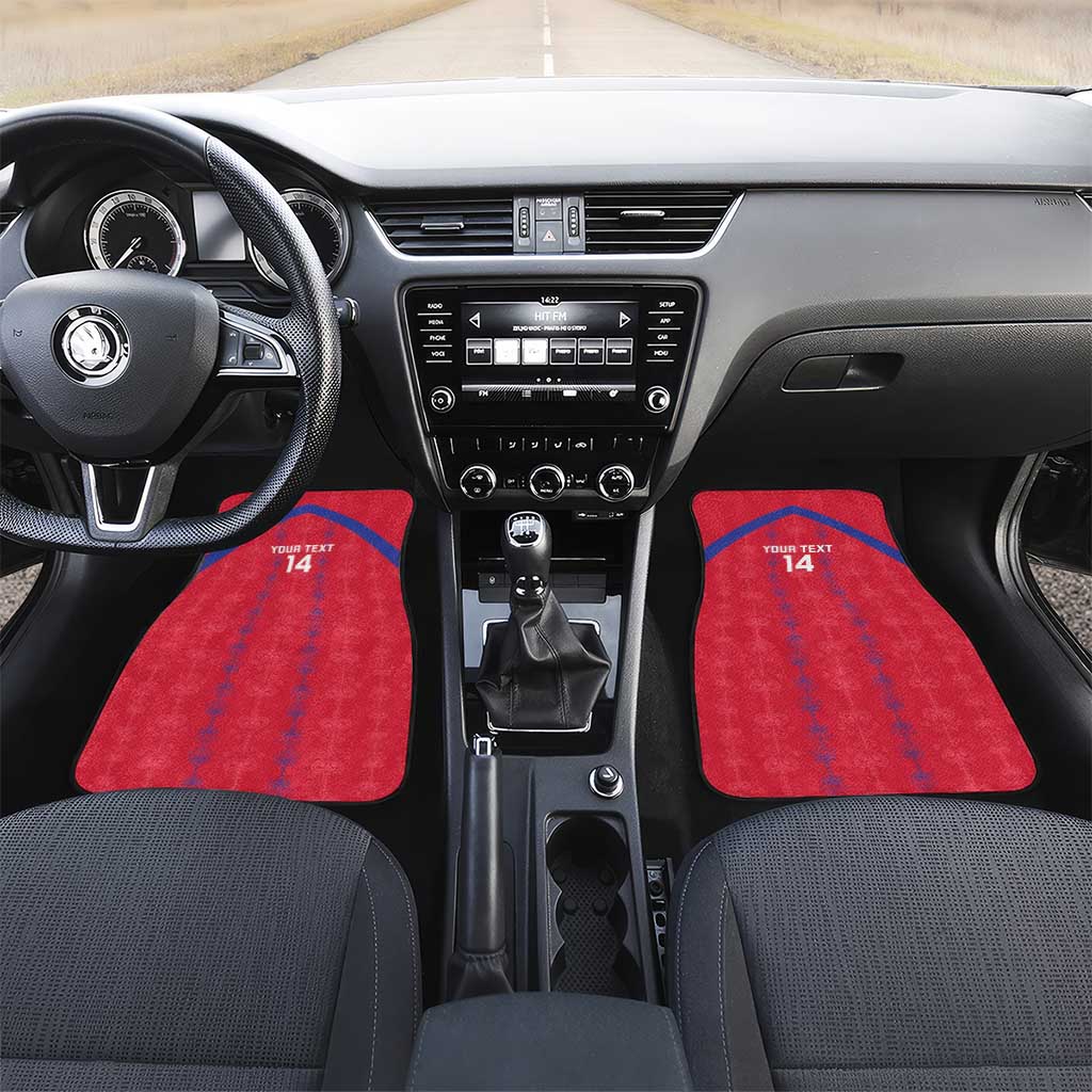 Custom Haiti Football Car Mats Les Grenadiers Veve Vodou Red - African Pride
