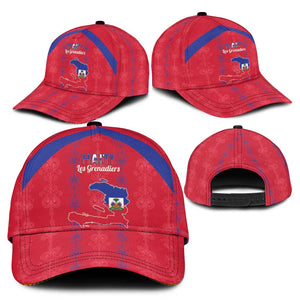 Haiti Football Classic Cap Les Grenadiers Veve Vodou Red - African Pride