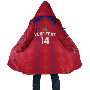 Custom Haiti Football Cloak Les Grenadiers Veve Vodou Red