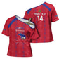 Custom Haiti Football Cross Shoulder Shirt Les Grenadiers Veve Vodou Red