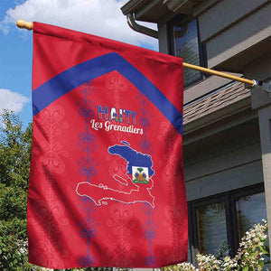 Haiti Football Garden Flag Les Grenadiers Veve Vodou Red - African Pride