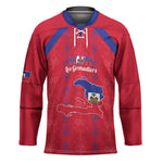 Custom Haiti Football Hockey Jersey Les Grenadiers Veve Vodou Red