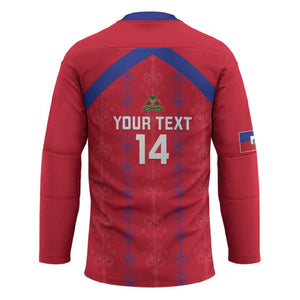 Custom Haiti Football Hockey Jersey Les Grenadiers Veve Vodou Red