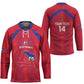 Custom Haiti Football Hockey Jersey Les Grenadiers Veve Vodou Red