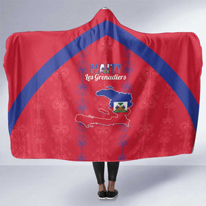 Haiti Football Hooded Blanket Les Grenadiers Veve Vodou Red - African Pride