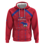 Custom Haiti Football Hoodie Les Grenadiers Veve Vodou Red - African Pride