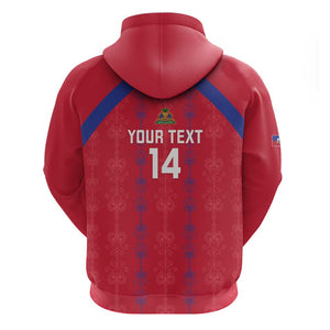 Custom Haiti Football Hoodie Les Grenadiers Veve Vodou Red - African Pride