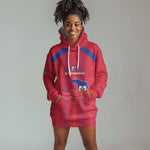 Custom Haiti Football Hoodie Dress Les Grenadiers Veve Vodou Red - African Pride