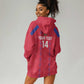 Custom Haiti Football Hoodie Dress Les Grenadiers Veve Vodou Red - African Pride