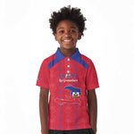 Custom Haiti Football Kid Polo Shirt Les Grenadiers Veve Vodou Red - African Pride