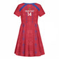 Custom Haiti Football Kid Short Sleeve Dress Les Grenadiers Veve Vodou Red - African Pride