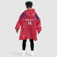 Custom Haiti Football Kid Wearable Blanket Hoodie Les Grenadiers Veve Vodou Red - African Pride