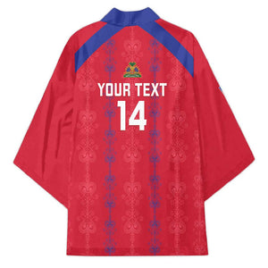 Custom Haiti Football Kimono Les Grenadiers Veve Vodou Red