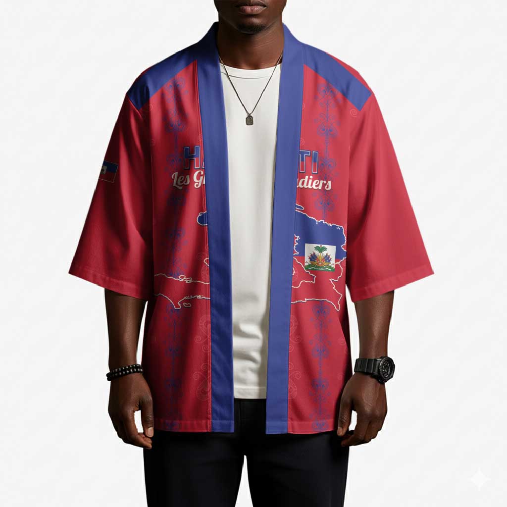 Custom Haiti Football Kimono Les Grenadiers Veve Vodou Red