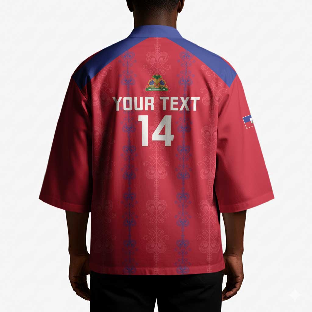 Custom Haiti Football Kimono Les Grenadiers Veve Vodou Red