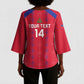 Custom Haiti Football Kimono Sleeve Blouse Les Grenadiers Veve Vodou Red