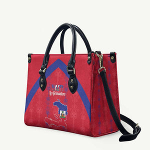 Haiti Football Leather Bag Les Grenadiers Veve Vodou Red