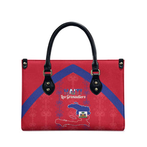 Haiti Football Leather Bag Les Grenadiers Veve Vodou Red