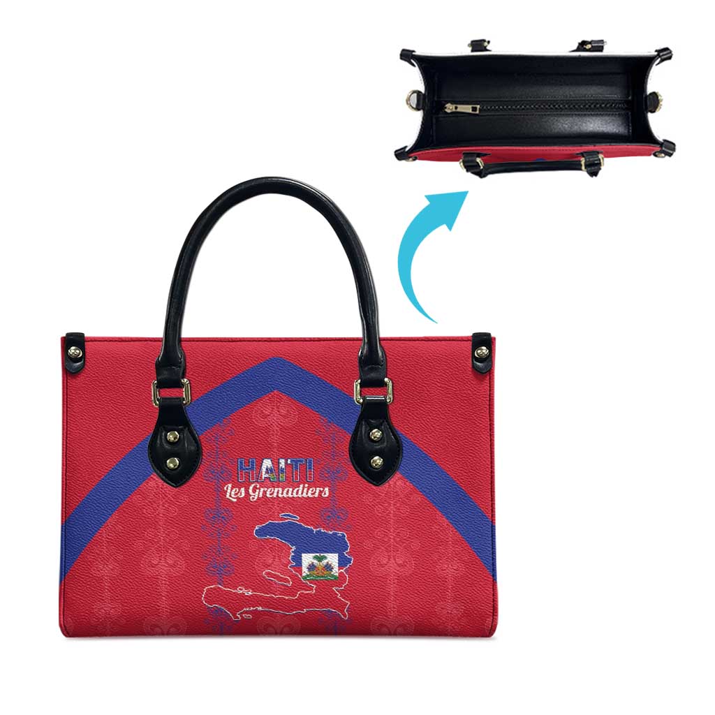 Haiti Football Leather Bag Les Grenadiers Veve Vodou Red