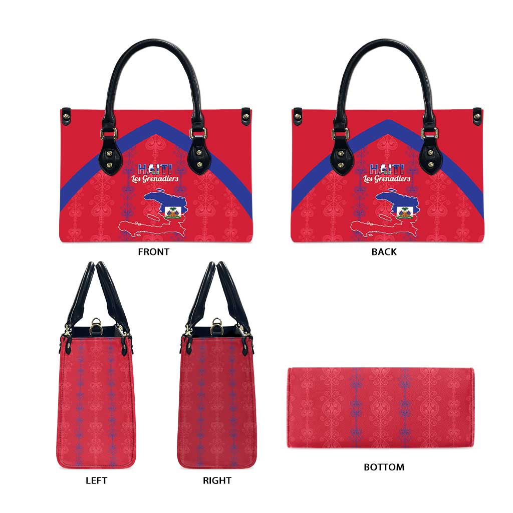 Haiti Football Leather Bag Les Grenadiers Veve Vodou Red