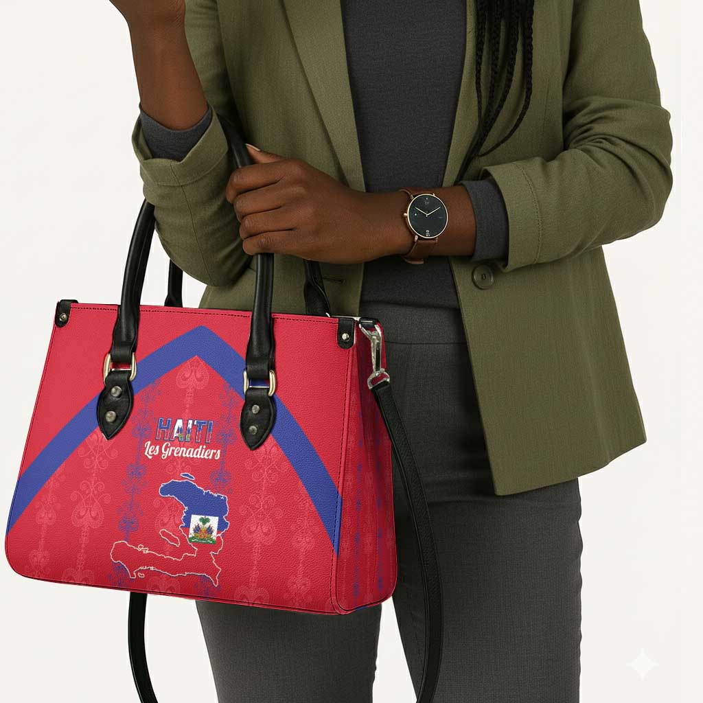 Haiti Football Leather Bag Les Grenadiers Veve Vodou Red