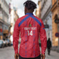 Custom Haiti Football Long Sleeve Button Shirt Les Grenadiers Veve Vodou Red - African Pride