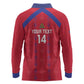 Custom Haiti Football Long Sleeve Polo Shirt Les Grenadiers Veve Vodou Red - African Pride
