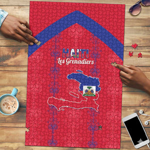 Haiti Football Puzzle Les Grenadiers Veve Vodou Red