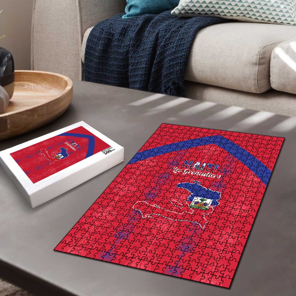 Haiti Football Puzzle Les Grenadiers Veve Vodou Red