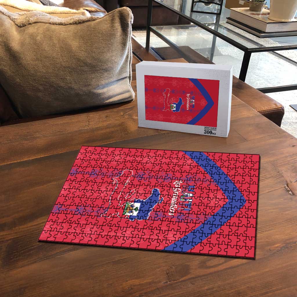 Haiti Football Puzzle Les Grenadiers Veve Vodou Red
