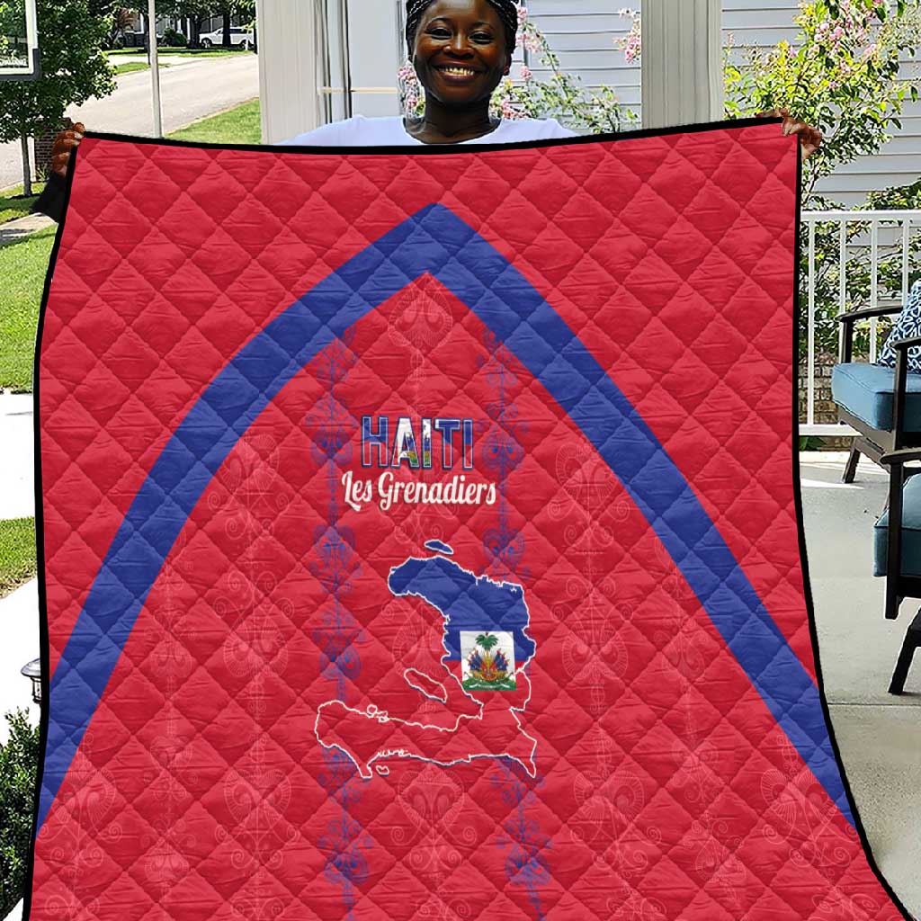 Haiti Football Quilt Les Grenadiers Veve Vodou Red - African Pride