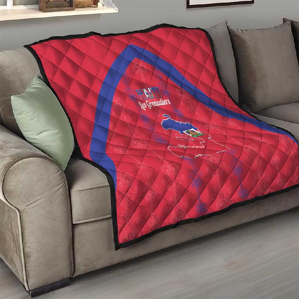 Haiti Football Quilt Les Grenadiers Veve Vodou Red - African Pride