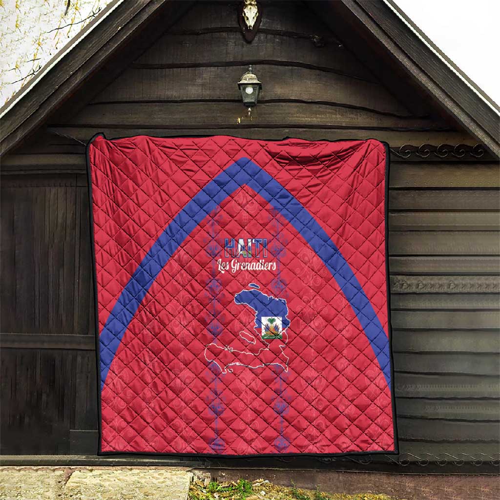 Haiti Football Quilt Les Grenadiers Veve Vodou Red - African Pride