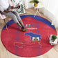 Haiti Football Round Carpet Les Grenadiers Veve Vodou Red - African Pride