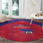 Haiti Football Round Carpet Les Grenadiers Veve Vodou Red - African Pride