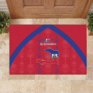 Haiti Football Rubber Doormat Les Grenadiers Veve Vodou Red - African Pride