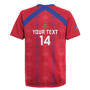 Custom Haiti Football Rugby Jersey Les Grenadiers Veve Vodou Red - African Pride
