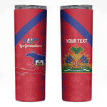 Custom Haiti Football Skinny Tumbler Les Grenadiers Veve Vodou Red - African Pride