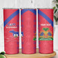 Custom Haiti Football Skinny Tumbler Les Grenadiers Veve Vodou Red - African Pride