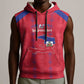 Custom Haiti Football Sleeveless Hoodie Les Grenadiers Veve Vodou Red - African Pride