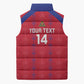 Custom Haiti Football Sleeveless Puffer Jacket Les Grenadiers Veve Vodou Red