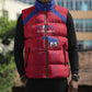 Custom Haiti Football Sleeveless Puffer Jacket Les Grenadiers Veve Vodou Red