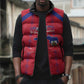 Custom Haiti Football Sleeveless Puffer Jacket Les Grenadiers Veve Vodou Red