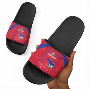 Haiti Football Slide Sandals Les Grenadiers Veve Vodou Red