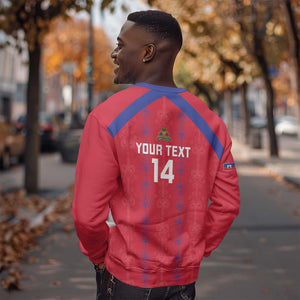 Custom Haiti Football Sweatshirt Les Grenadiers Veve Vodou Red - African Pride