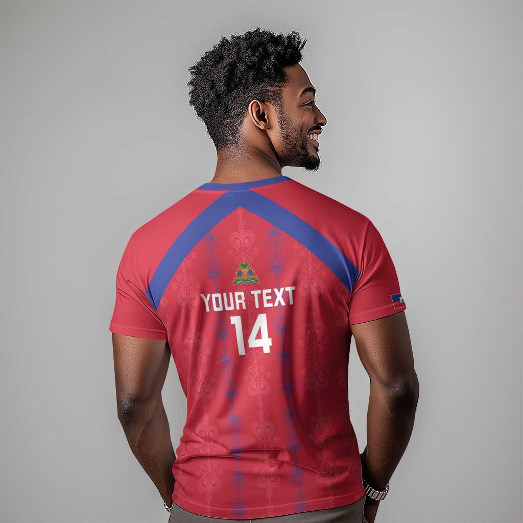 Custom Haiti Football T shirt Les Grenadiers Veve Vodou Red - African Pride