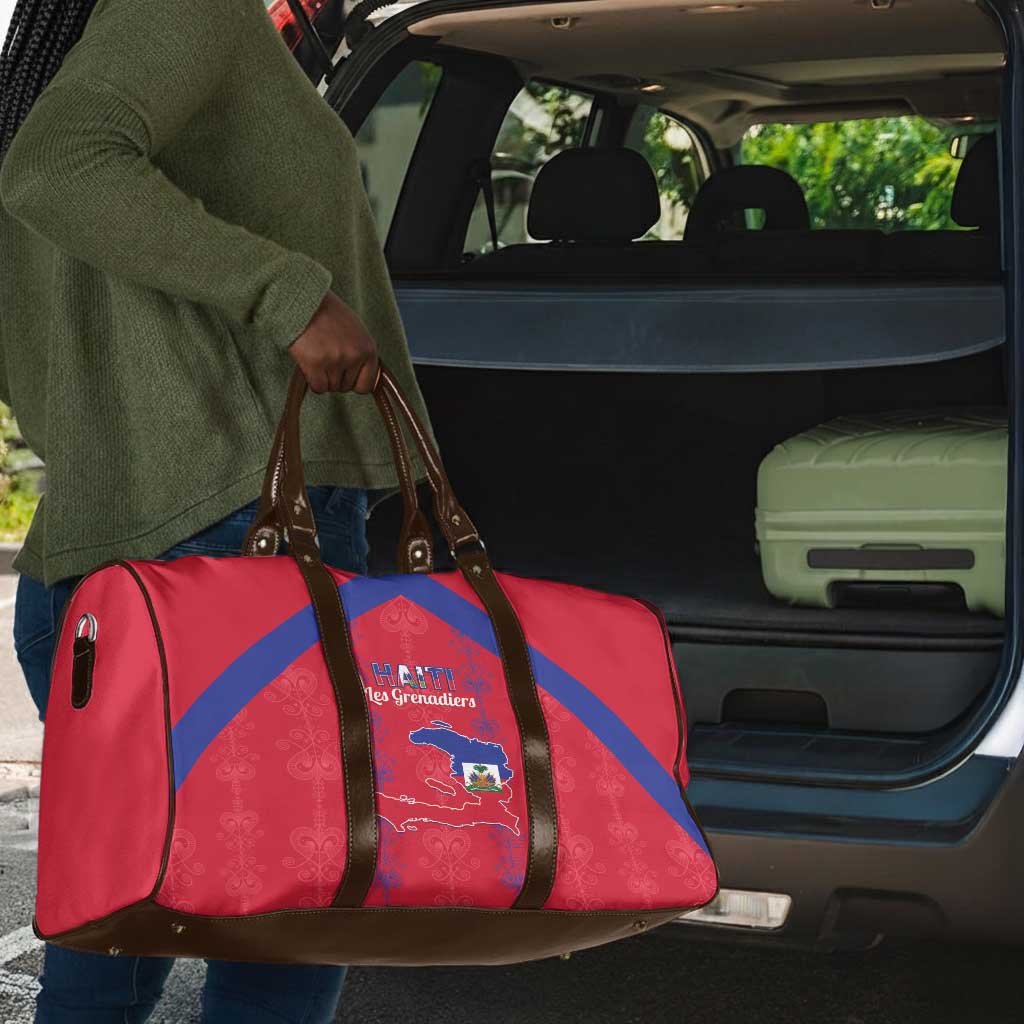 Haiti Football Travel Bag Les Grenadiers Veve Vodou Red